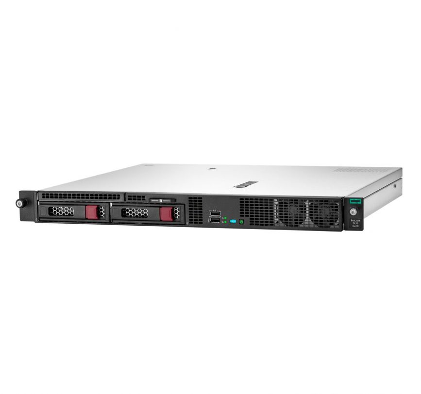 Server HPE ProLiant DL20 Gen10, Rack 1U, Intel Xeon E-2314 (4 C / 4 T, 2.8 GHz - 4.5 GHz, 8 MB cache, 65 W), 16 GB DDR4 ECC, 2 x LFF, 290 W
