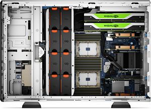 Server DELL PowerEdge T550, Tower 5U, Intel Xeon Silver 4310 (12 C / 24 T, 2.1 GHz - 3.3 GHz, 18 MB cache, 120 W), 16 GB DDR4 ECC, 1 x 480 GB SSD, 8 x SFF, DELL PERC H755, 2 x 700 W, Fara sistem de operare