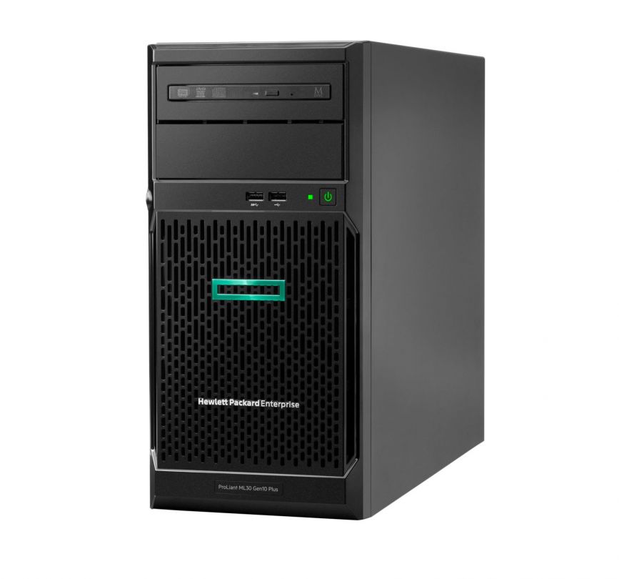 Server HPE ProLiant ML30 Gen10 Plus, Tower 4U, Intel Xeon E-2314 (4 C / 4 T, 2.8 GHz - 4.5 GHz, 8 MB cache, 65 W), 16 GB DDR4 ECC, fara stocare, 8 x SFF, 800 W, Fara sistem de operare