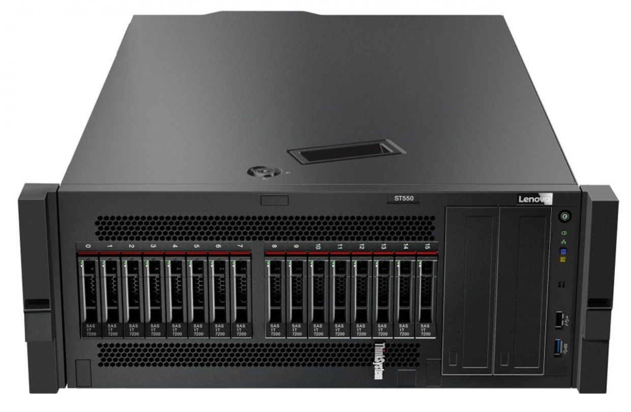 Server Lenovo ThinkSystem ST550, Tower 4U, Intel Xeon Silver 4210R (10 C / 20 T, 2.4 GHz - 3.2 GHz, 13.75 MB cache, 100 W), 32 GB DDR4 ECC, 750 W, Fara sistem de operare