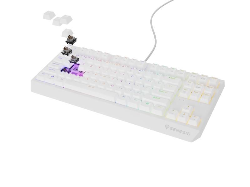 THOR 230 | Mechanical Gaming Keyboard | Wired | US | White | USB Type-A | Outemu Brown