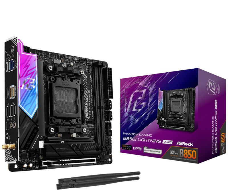 Asrock Phantom Gaming B850I Lightning WiFi AMD B850 Socket AM5 mini ITX