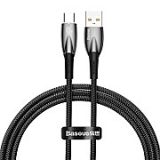 CABLU alimentare si date Baseus Glimmer, Fast Charging Data Cable pt. smartphone, USB la USB Type-C 100W, 1m, negru  CADH000401  (timbru verde 0.08 lei) - 6932172617967