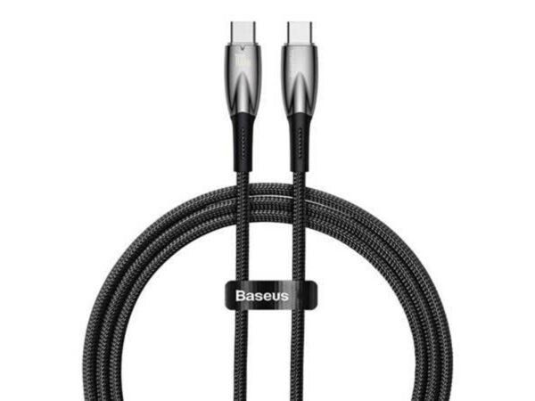 CABLU alimentare si date Baseus Glimmer, Fast Charging Data Cable pt. smartphone, USB Type-C la USB Type-C 100W, 1m, negru  CADH000701  (timbru verde 0.08 lei) - 6932172618025