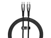 CABLU alimentare si date Baseus Glimmer, Fast Charging Data Cable pt. smartphone, USB Type-C la USB Type-C 100W, 1m, negru  CADH000701  (timbru verde 0.08 lei) - 6932172618025