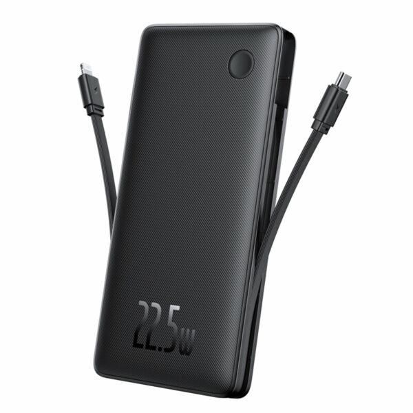 POWER BANK Baseus Airpow lite, 10000mAh, 22.5W, 1 x USB 1 cablu x USB Type-C, 1 cablu x Iphone Lightning, total 3A, negru,  P10067501123-00  (timbru verde 0.98 lei) - 6932172652623