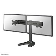 Suport dublu monitor de birou Neomounts FPMA-D700DD pentru display-uri cu diagonale 19 -30 , sistem de prindere VESA 75x75~100x100, greutate maxima suportata 8kg - per ecran, full motion, tilt +180°, swivel +180°, rotate +360° inaltime reglabila manual 340-444mm culoare negru. Garantie 5 ani