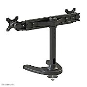 Suport dublu monitor de birou Neomounts FPMA-D700DD pentru display-uri cu diagonale 19 -30 , sistem de prindere VESA 75x75~100x100, greutate maxima suportata 8kg - per ecran, full motion, tilt +180°, swivel +180°, rotate +360° inaltime reglabila manual 340-444mm culoare negru. Garantie 5 ani