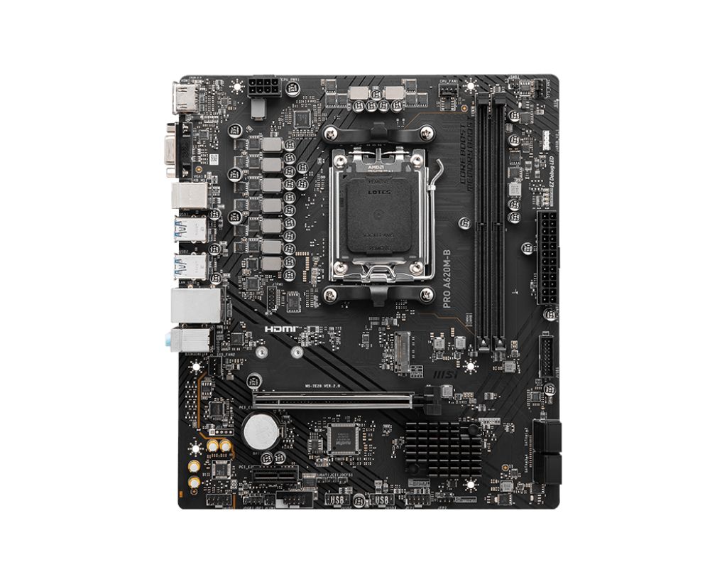 MSI MB Sc AM5 PRO A620M-B, AMD A620, 2xDDR5, 1xHDMI, 1xVGA, mATX