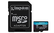 KINGSTON 512GB microSDXC Canvas Go Plus Gen4 200MB/s A2 U3 V30 Card + Adapter