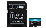 KINGSTON 64GB microSDXC Canvas Go Plus Gen4 200MB/s A2 U3 V30 Card + Adapter