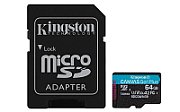 KINGSTON 64GB microSDXC Canvas Go Plus Gen4 200MB/s A2 U3 V30 Card + Adapter