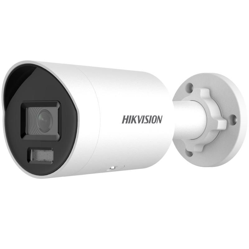 Camera de supraveghere IP Bullet 4MP Hikvision DS-2CD2046G2H-I(2.8MM), lentila fixa 2.8mm, iluminare min: 0.001 Lux @ (F1.0, AGC ON), B/W: 0 Lux cu IR 30m, slot card de memorie: microSD/microSDHC/microSDXC maxim 512GB, alarma la evenimente: Motion detection (support alarm triggering by specified