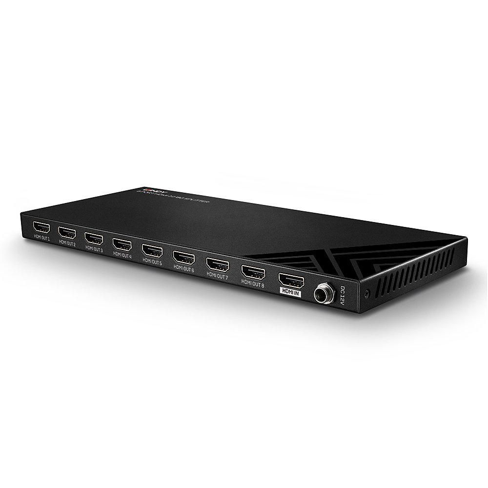 Splitter Lindy 8 Port HDMI 2.0, latime de banda suportata 18Gbps, rezolutie maxima 3840x2160@60Hz 4:4:4 8bit, negru