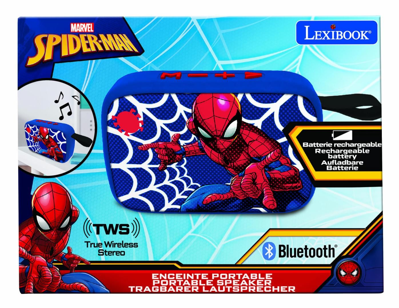 BOXA PORTABILA LEXIBOOK, SPIDER-MAN