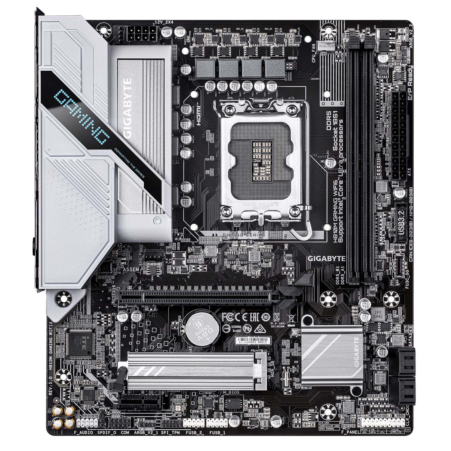 H810M GAMING WIFI6, LGA1851, DDR5, BT, Wi-Fi, mATX, Negru