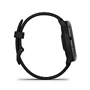 Ceas Garmin vívoactive 6 display AMOLED, dimensiune afisaj 30.4 mm, rezolutie afisaj  390 x 390 pixeli, memorie 8GB, autonomie până la 11 zile (5 zile cu afişajul permanent pornit) rezistanta la apa pana la 5 ATM, greutate: 23g, ramă Black cu curea Bone, carcasă Slate şi curea din silicon