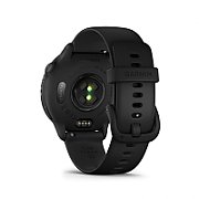Ceas Garmin vívoactive 6 display AMOLED, dimensiune afisaj 30.4 mm, rezolutie afisaj  390 x 390 pixeli, memorie 8GB, autonomie până la 11 zile (5 zile cu afişajul permanent pornit) rezistanta la apa pana la 5 ATM, greutate: 23g, ramă Black cu curea Bone, carcasă Slate şi curea din silicon