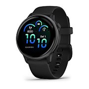 Ceas Garmin vívoactive 6 display AMOLED, dimensiune afisaj 30.4 mm, rezolutie afisaj  390 x 390 pixeli, memorie 8GB, autonomie până la 11 zile (5 zile cu afişajul permanent pornit) rezistanta la apa pana la 5 ATM, greutate: 23g, ramă Black cu curea Bone, carcasă Slate şi curea din silicon