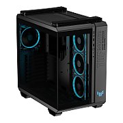 Carcasa ASUS TUF GAMING GT502 HORIZON Mid Tower ARGB NEGRU, Tempered Glass, Sloturi Expansiune 8+ 3 aditional verticale, Drive Bays: 2x3.5  2x2.5 , Ventilatoare Suportate: 4 (spate: 1x120mm, sus: 3x120mm sau 2x140mm), Format Placa De Baza Suportat: Mini-ITX, Micro-ATX, ATX, Lungime Maxima Placa