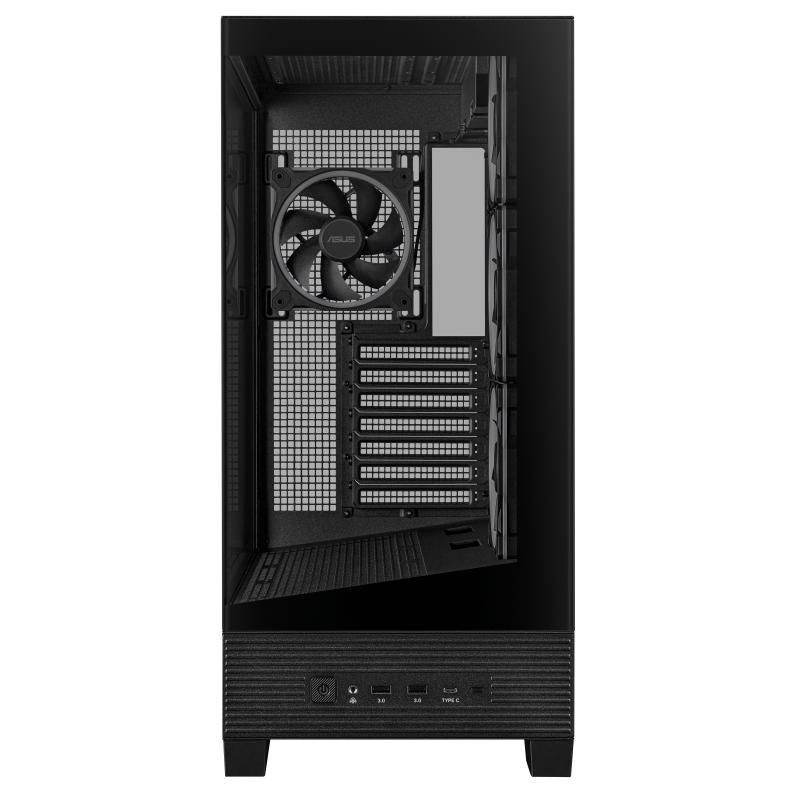 Carcasa ASUS A31 PLUS Mid Tower ARGB NEGRU, Tempered Glass, Sloturi Expansiune 7, Drive Bays: 2x3.5 /2.5 , Ventilatoare Suportate: 7 (spate: 1x120mm sau 1x140mm, sus: 3x120mm sau 2x140mm, lateral: 3x120mm), Ventilatoare Incluse: 4 (spate: 1x120mm, lateral: 3x120mm), Format Placa De Baza Suportat