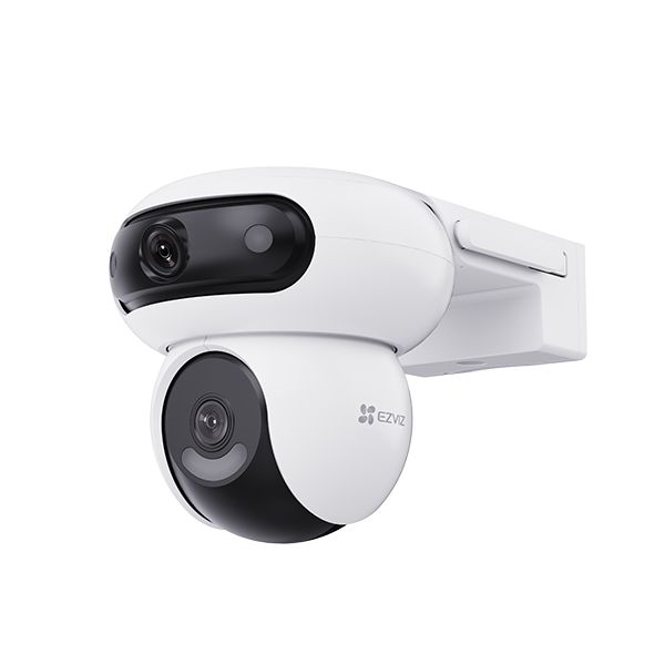 Camera de supraveghere Dual Pan Tilt WI-FI 5MP Ezviz H90, lentila fixa: 2.8mm/6mm, iluminare min: 0.5 Lux @(F1.6, AGC ON), 0 Lux cu IR: 30m, microfon incorporat, difuzor incorporat, Wi-Fi Standard: IEEE802.11b, 802.11g, 802.11n, slot card de memorie: microSD maxim 512GB, alimentare: IP65 + 2h