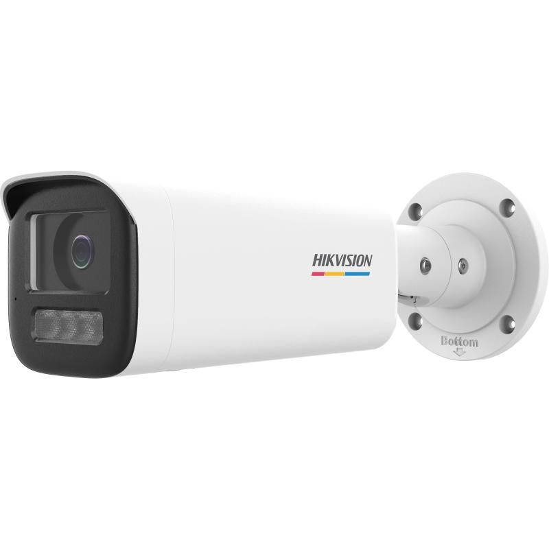 Camera de supraveghere IP Bullet 4MP ColorVu Hikvision DS-2CD1B47G2H- LIU(4MM), lentila fixa 4mm, iluminare: Color: 0.0005 Lux @ (F1.0, AGC ON),B/W: 0 Lux with IR: 50m, microfon incorporat, alarma la evenimente:Motion detection (support alarm triggering by specified target types (human and
