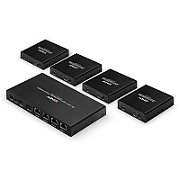 Lindy 70m 4 Port Cat.6 HDMI 4K60 Splitter Extender  Description  Distribute 4K HDMI signals to up to 4 displays in multiple locations Supports resolutions up to 4K@60Hz, with additional support for HDR Features a loop-through HDMI output on the transmitter for local monitoring or cascading for