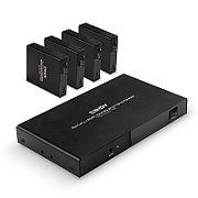 Lindy 70m 4 Port Cat.6 HDMI 4K60 Splitter Extender  Description  Distribute 4K HDMI signals to up to 4 displays in multiple locations Supports resolutions up to 4K@60Hz, with additional support for HDR Features a loop-through HDMI output on the transmitter for local monitoring or cascading for