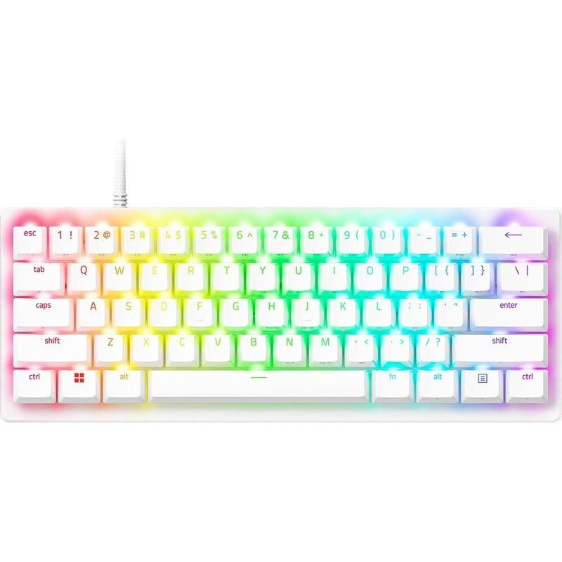 Tastatura Razer Huntsman V3 Pro Mini, swtich Razer™ Analog Optical Switch Gen-2, iluminare Razer Chroma RGB, US layout, alb