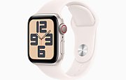 Apple Watch SE GPS + Cellular 40mm Starlight Aluminium Case with Starlight Sport Band - S/M