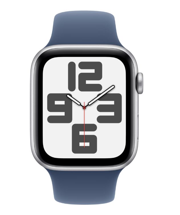 Apple Watch SE GPS 44mm Silver Aluminium Case Sport Band