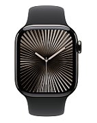 Apple Watch Series 10 GPS + Cellular 46mm Titanium Case with Black Sport Band - S/M