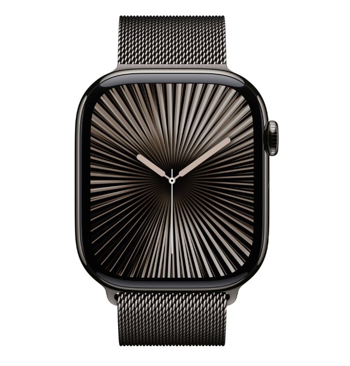 Apple Watch Series 10 GPS + Cellular 46mm Slate Titanium Case with Slate Milanese Loop - M/L