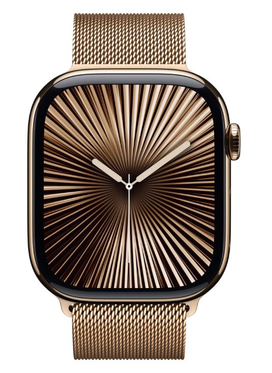 Apple Watch Series 10 GPS + Cellular 46mm Natural Titanium Case with Natural Milanese Loop - S/M