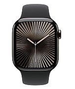 Apple Watch Series 10 GPS + Cellular 42mm Slate Titanium Case with Black Sport Band - M/L