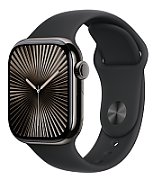 Apple Watch Series 10 GPS + Cellular 42mm Slate Titanium Case with Black Sport Band - M/L