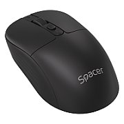 MOUSE Spacer, PC sau NB, wireless, 2.4GHz + Bluetooth 5.2, optic, max.1600 dpi, butoane/scroll 4/1,buton ON/OFF, click silentios S/D, negru,baterie AAx1 inclusa,  SPMO-WS03-BT  (timbru verde 0.18 lei)
