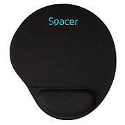 MousePAD SPACER, suport incheietura cu gel, cauciuc si material textil, 240 x 220 mm, negru  SPMP-PAD-GEL-BK 