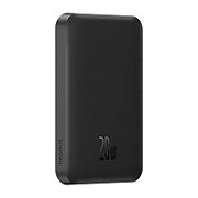 POWER BANK Baseus Magnetic Mini Wireless, 5000mAh, max 20W pe cablu, 1 x USB Type-C output/input, 15W wireless charging, include cablu USB Type-C la USB Type-C 30cm, negru,  P10022107113-00  (timbru verde 0.98 lei) - 6932172636234