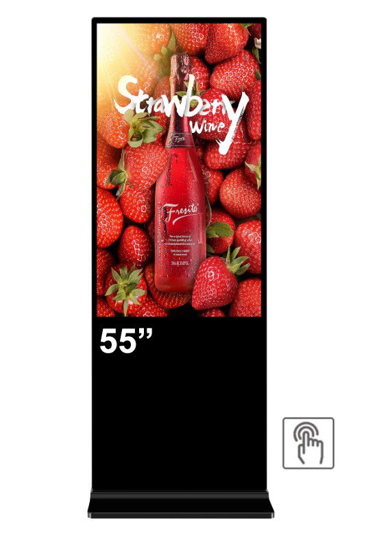 Totem de interior EVOBOARD 55'' 4K IR touch, inaltime 190cm, dimensiune 1903x734x70mm, Android 11