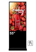 Totem de interior EVOBOARD 55'' 4K IR touch, inaltime 190cm, dimensiune 1903x734x70mm, Android 11