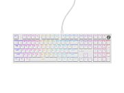 Tastatura gaming mecanica cu fir Genesis Thor 404, iluminare RGB, 107 taste, 11 butoane multimedia, alb