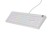 Tastatura gaming mecanica cu fir Genesis Thor 404, iluminare RGB, 107 taste, 11 butoane multimedia, alb