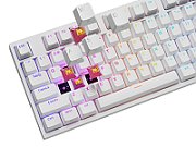 Tastatura gaming mecanica cu fir Genesis Thor 404, iluminare RGB, 107 taste, 11 butoane multimedia, alb