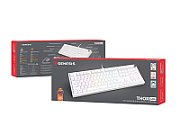 Tastatura gaming mecanica cu fir Genesis Thor 404, iluminare RGB, 107 taste, 11 butoane multimedia, alb