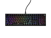 Tastatura gaming mecanica cu fir Genesis Thor 404 , iluminare RGB, switch-uri Peach, 107 taste, 11 butoane multimedia, negru