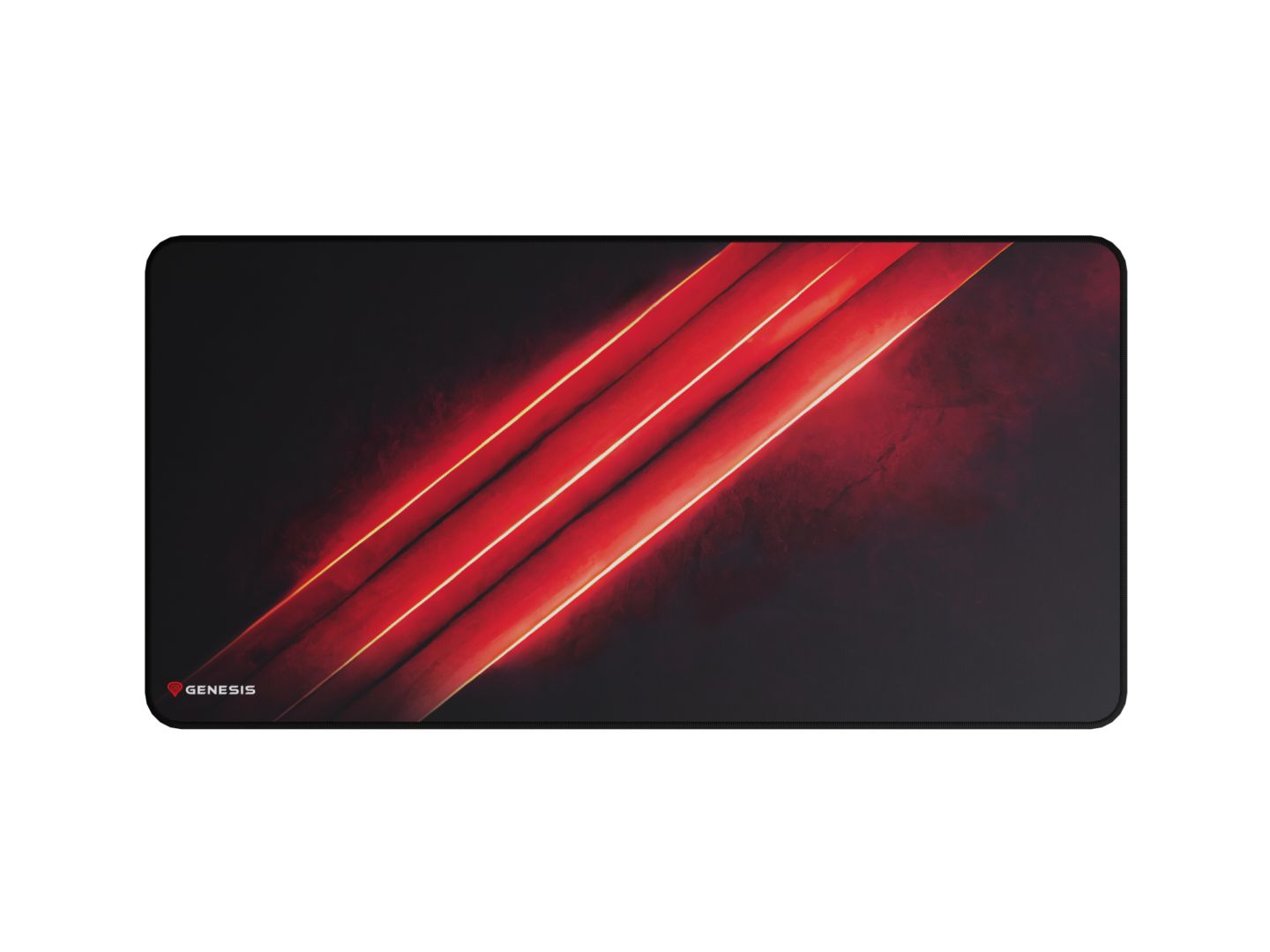 Mousepad Genesis Carbon 500 Maxi Flash, material cauciuc + textil, dimensiuni 900x450x2.5 mm, negru/rosu