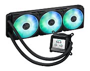 Cooler Procesor ASUS PRIME LC 360 LCD ARGB NEGRU, marime radiator 360mm, 3 ventilatoare ARGB, Viteza ventilatoare 2200 RPM +/- 10%, Suport AMD: AM4, AM5, suport INTEL: LGA 1851/115x/1200/1700, Airflow: 75.7 CFM, Nivel de zgomot ventilatoare: 37.6dBA