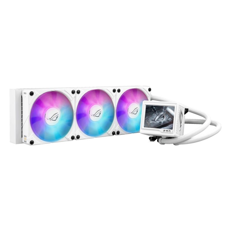 Cooler Procesor ASUS ROG RYUJIN III 360 ARGB EXTREME ALB, marime radiator 399.5mm, 3 ventilatoare ARGB, Viteza ventilatoare 2800 RPM +/- 10%, Viteza pompa: 5100 +/- 10%, Suport AMD: AM4, AM5, suport INTEL: LGA 115x/1200/1700/1851, Airflow: 89.73 CFM, Nivel de zgomot ventilator: 36dBA